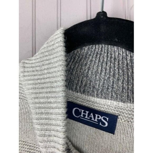 Chaps Ralph Lauren S Men Beige Pattern Sweater Long Sleeve Button Neck C… - Picture 4 of 5